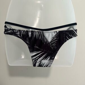 Black and White Palm Tree Print Medium Enjoue Bikini Bottom
